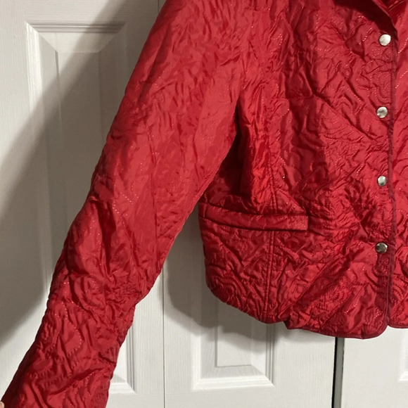 JG Hook Jacket Quilted Women Red Lightweight Lined Coat jacket size LARGE - Picture 9 of 15